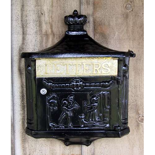 Mailbox-Victorian Wallmount - Black - Berry Hill - Country Living Products